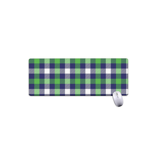 Green Blue And White Buffalo Plaid Print Extended Mouse Pad
