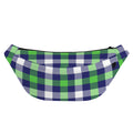 Green Blue And White Buffalo Plaid Print Fanny Pack