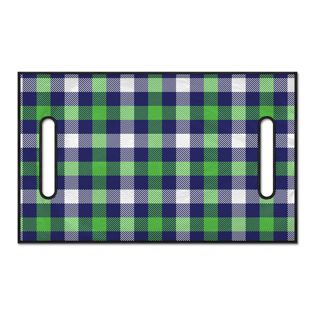 Green Blue And White Buffalo Plaid Print Golf Cart Seat Cover