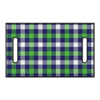 Green Blue And White Buffalo Plaid Print Golf Cart Seat Cover