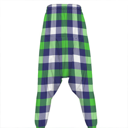 Green Blue And White Buffalo Plaid Print Hammer Pants