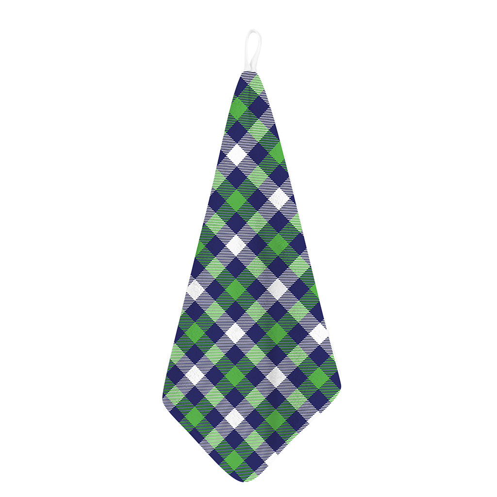 Green Blue And White Buffalo Plaid Print Hand Towel