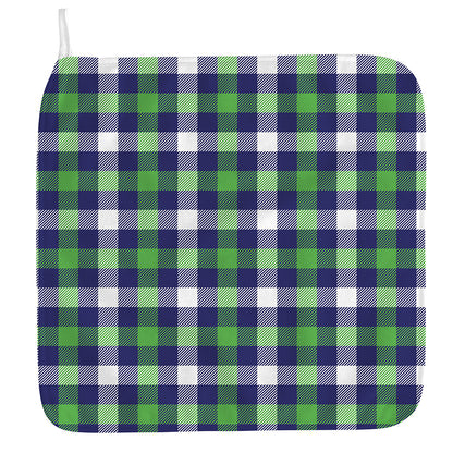 Green Blue And White Buffalo Plaid Print Hand Towel
