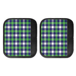 Green Blue And White Buffalo Plaid Print Handle Covers