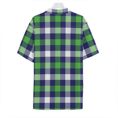 Green Blue And White Buffalo Plaid Print Hawaiian Shirt