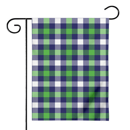 Green Blue And White Buffalo Plaid Print House Flag