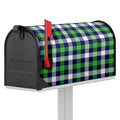 Green Blue And White Buffalo Plaid Print Mailbox Cover