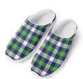 Green Blue And White Buffalo Plaid Print Mesh Casual Shoes