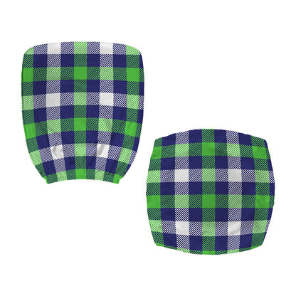 Green Blue And White Buffalo Plaid Print Office Chair Cover
