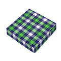 Green Blue And White Buffalo Plaid Print Outdoor Seat Cushion Cover