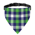 Green Blue And White Buffalo Plaid Print Over The Collar Dog Bandana