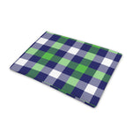 Green Blue And White Buffalo Plaid Print Pet Cooling Mat Cover