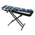 Green Blue And White Buffalo Plaid Print Piano Keyboard Cover