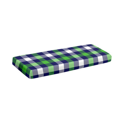 Green Blue And White Buffalo Plaid Print Piano Keyboard Cover