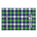 Green Blue And White Buffalo Plaid Print Placemat