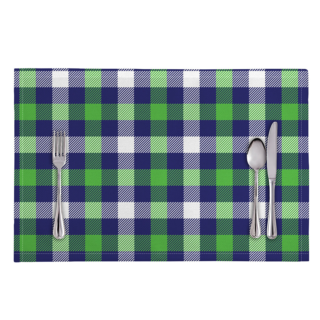 Green Blue And White Buffalo Plaid Print Placemat