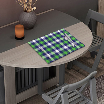 Green Blue And White Buffalo Plaid Print Placemat