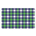 Green Blue And White Buffalo Plaid Print Polyester Doormat