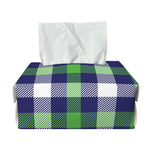 Green Blue And White Buffalo Plaid Print Rectangle Tissue Box Cover