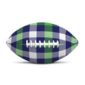 Green Blue And White Buffalo Plaid Print Rugby Ball