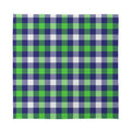 Green Blue And White Buffalo Plaid Print Silk Bandana