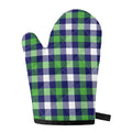 Green Blue And White Buffalo Plaid Print Single Oven Mitt