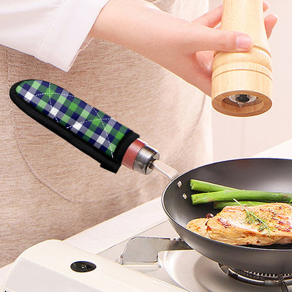 Green Blue And White Buffalo Plaid Print Skillet Handle Cover