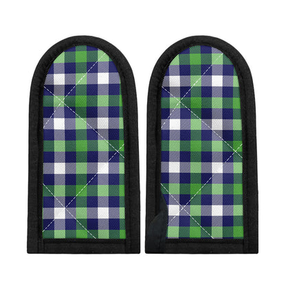 Green Blue And White Buffalo Plaid Print Skillet Handle Cover
