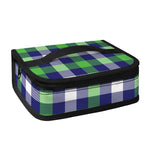 Green Blue And White Buffalo Plaid Print Small Lunch Bag