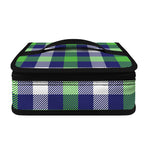 Green Blue And White Buffalo Plaid Print Small Lunch Bag