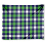 Green Blue And White Buffalo Plaid Print Tapestry