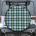 Green Blue And White Buffalo Plaid Print Tire Cover