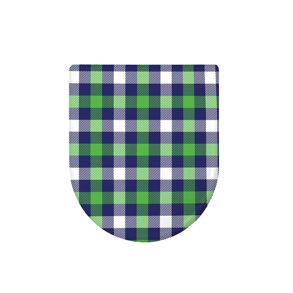 Green Blue And White Buffalo Plaid Print Toilet Lid Cover