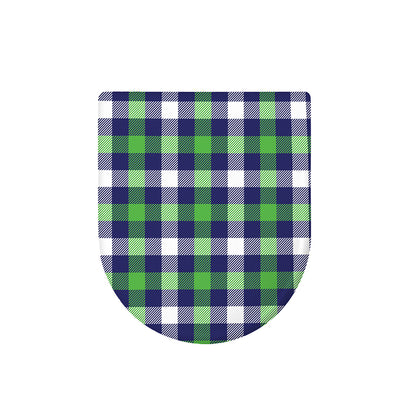 Green Blue And White Buffalo Plaid Print Toilet Lid Cover