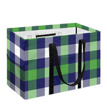 Green Blue And White Buffalo Plaid Print Utility Tote Bag