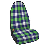 Green Blue And White Buffalo Plaid Print Waterproof Car Seat Cover