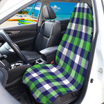 Green Blue And White Buffalo Plaid Print Waterproof Car Seat Cover