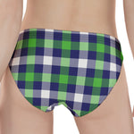 Green Blue And White Buffalo Plaid Print Women's Panties
