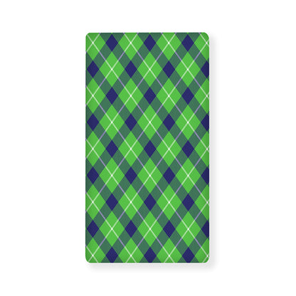 Green Blue And White Plaid Pattern Print Baby Crib Sheet