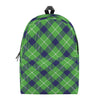 Green Blue And White Plaid Pattern Print Backpack