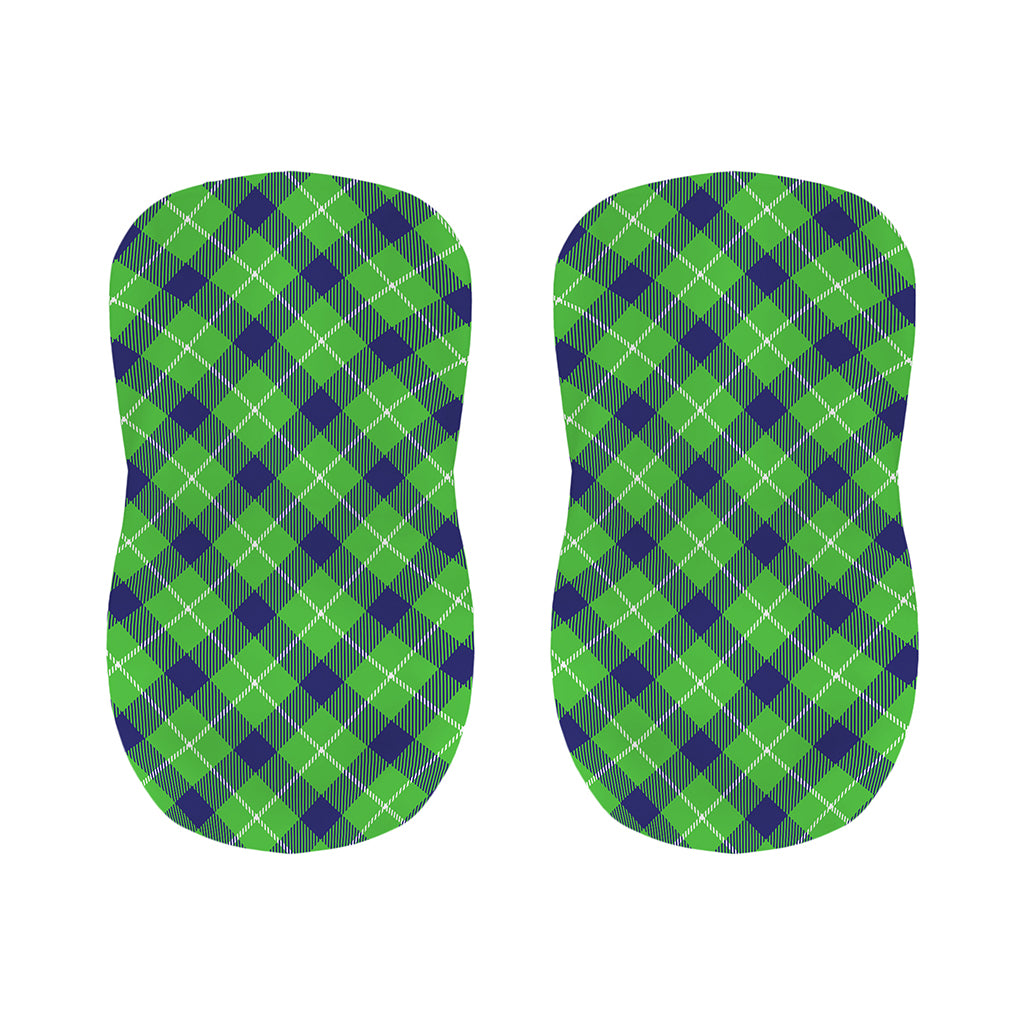 Green Blue And White Plaid Pattern Print Bar Stool Covers