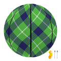 Green Blue And White Plaid Pattern Print Basketball