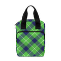 Green Blue And White Plaid Pattern Print Bible Tote Bag