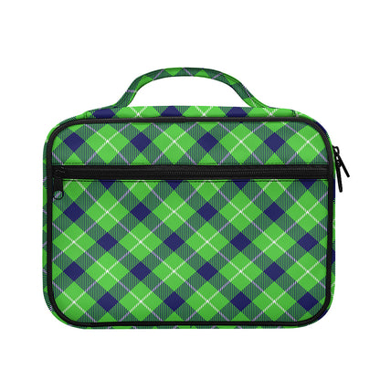 Green Blue And White Plaid Pattern Print Briefcase Bible Bag