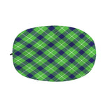 Green Blue And White Plaid Pattern Print Car Side Mirror Covers