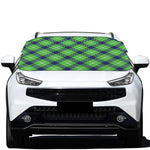 Green Blue And White Plaid Pattern Print Car Windshield Snow Cover