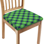 Green Blue And White Plaid Pattern Print Chair Cushion Cover