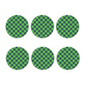 Green Blue And White Plaid Pattern Print Coaster Set