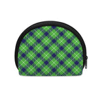 Green Blue And White Plaid Pattern Print Coin Purse