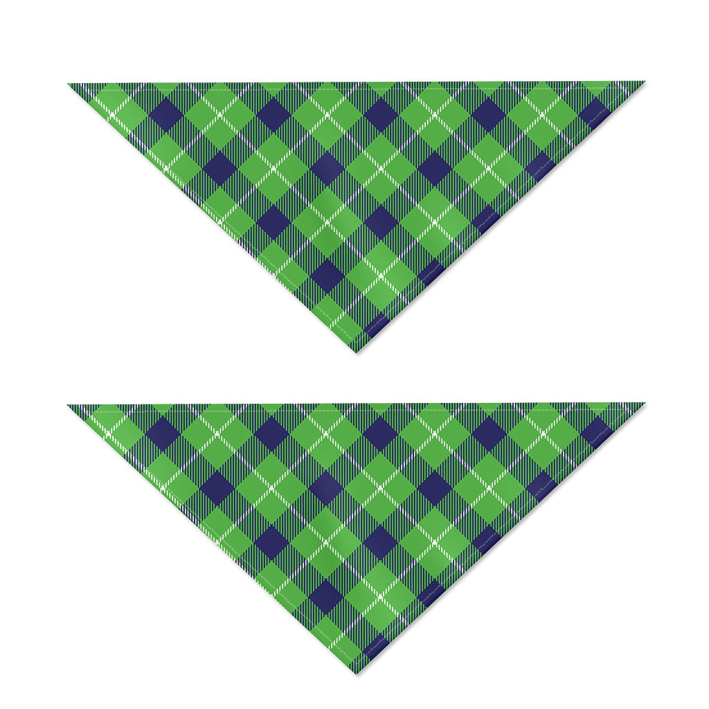 Green Blue And White Plaid Pattern Print Dog Bandana